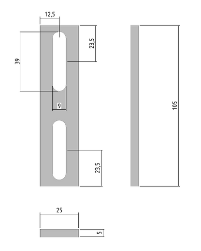 Plat de fixation 105x25x5 - PDF