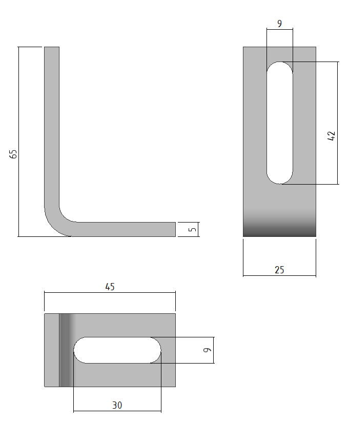 Equerre de fixation 65x45x25x5 - EDFB